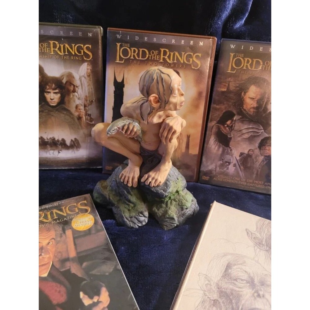 Lord of the Rings Trilogy Widescreen DVD Set Weta Smeagol Statue Lot - Picture 10 of 10